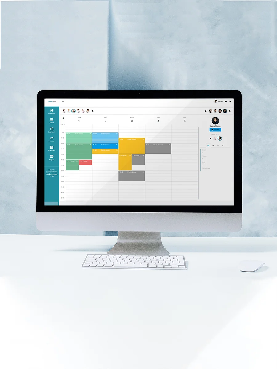Caracteristica Programări Pacienți din modulul software SmileSIM Programări Programări Pacienți caracteristica aplicației software