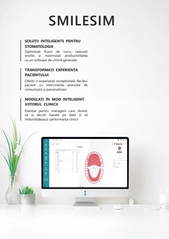 Coperta revistei SmileSIM - Descoperiți funcționalitățile esențiale pentru organizarea clinicii și optimizarea fluxului de lucru, îmbunătățind satisfacția pacientului. Coperta revistei SmileSIM - Descoperiți funcționalitățile esențiale pentru organizarea clinicii și optimizarea fluxului de lucru, îmbunătățind satisfacția pacientului.